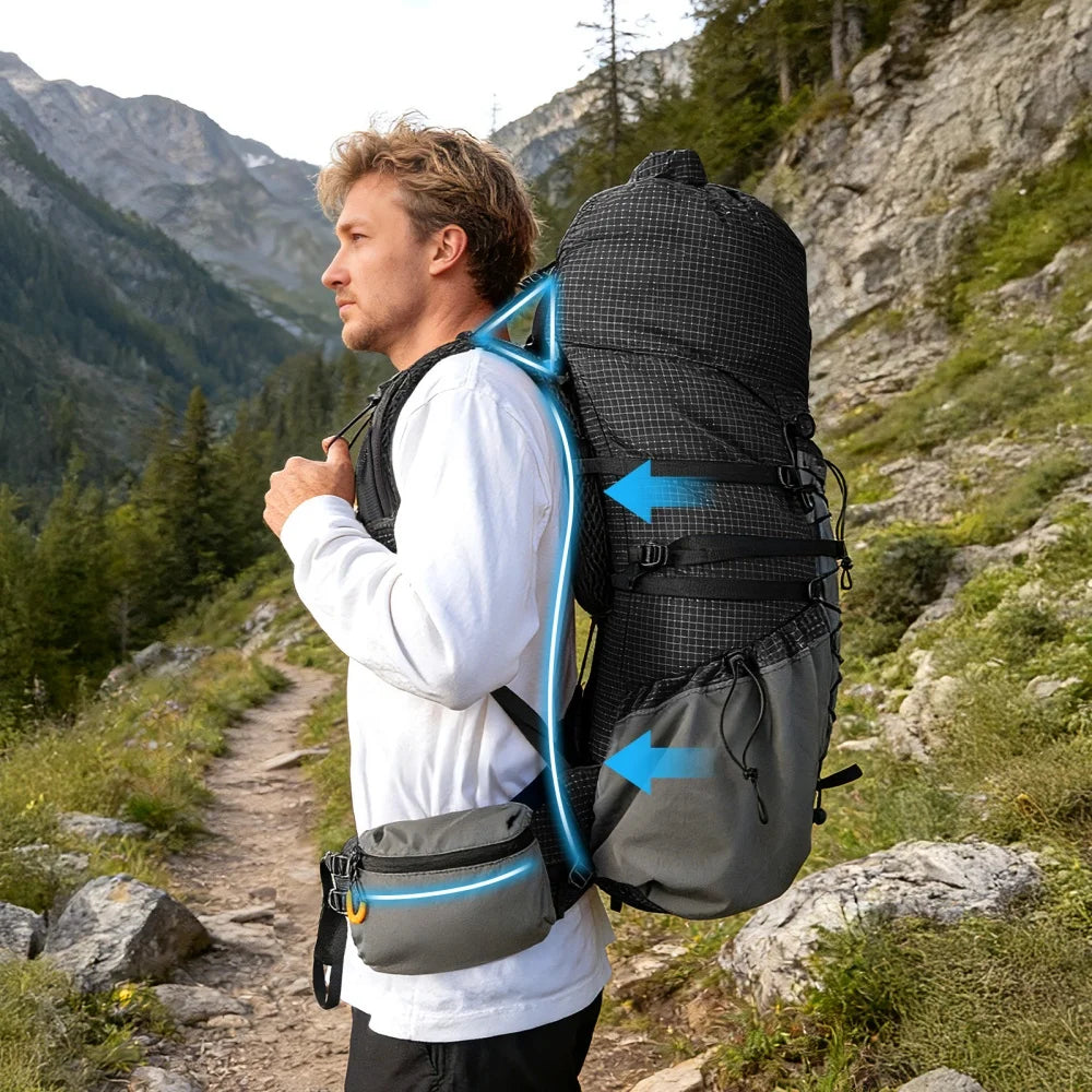 Night Cat Lightweight Hiking Backpack With Rain Cover