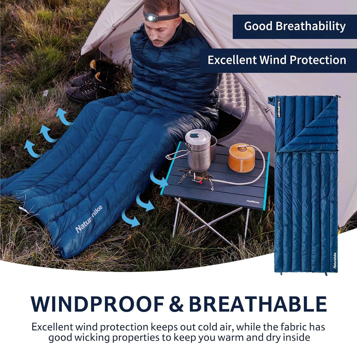 Naturehike Ultralight Duck Down Backpacking Sleeping Bag for Adults