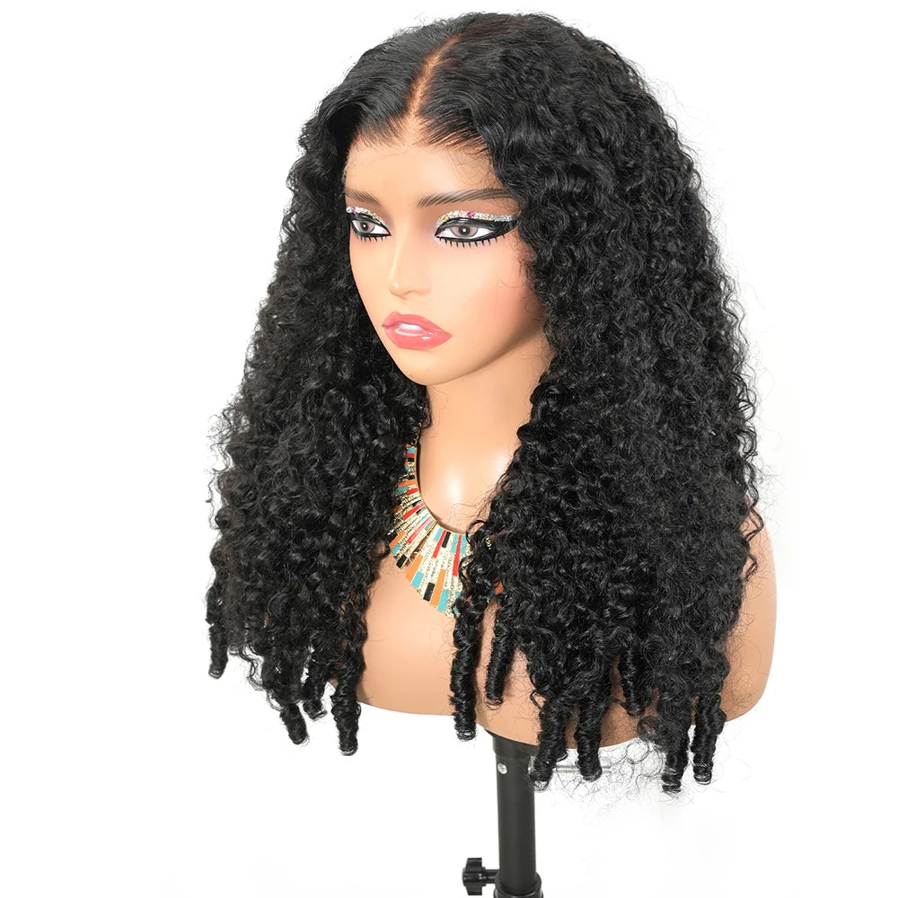LIYSIMEI Burmese Curly Human Hair Lace Wig