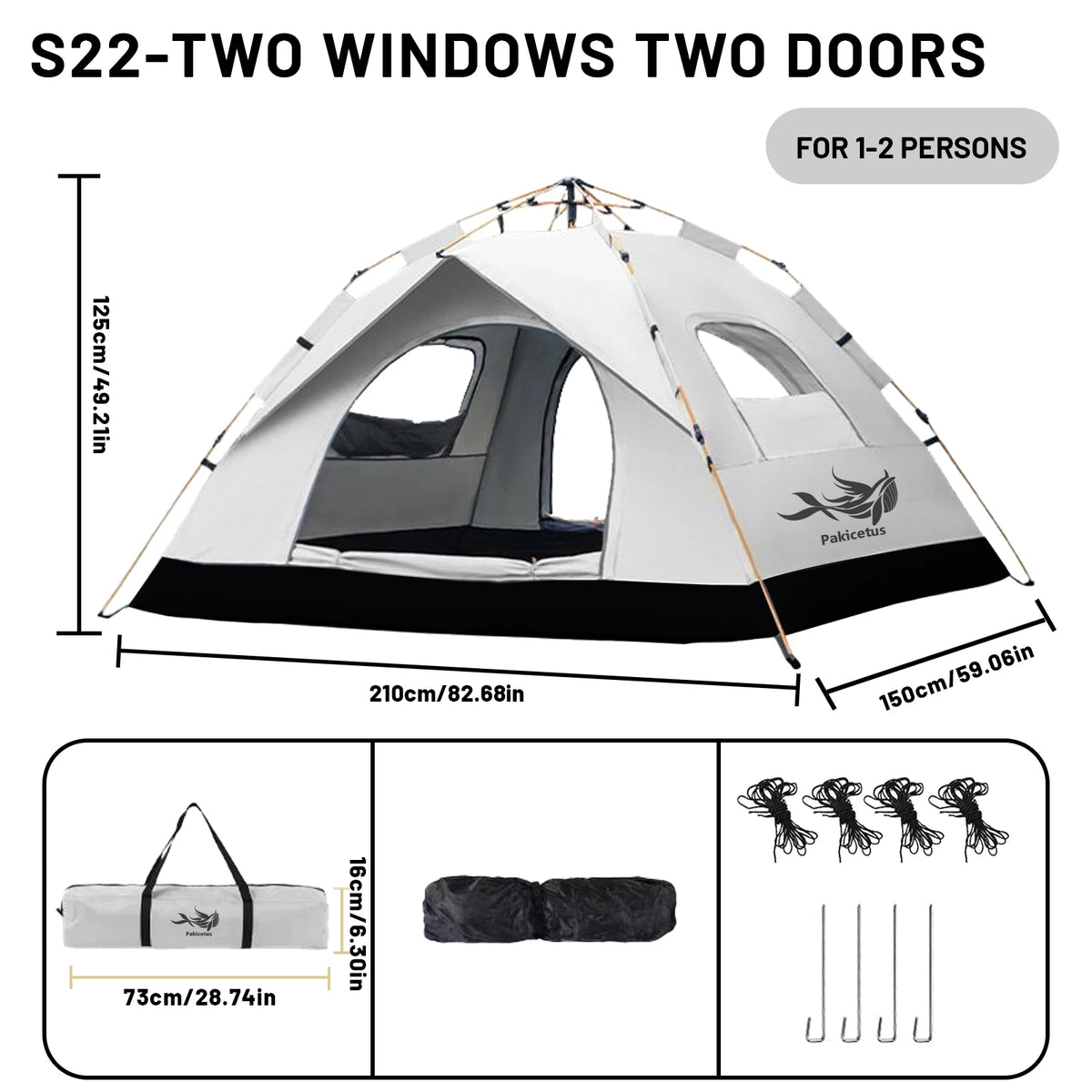 Pakicetus Automatic Pop Up Camping Tent for Outdoor Adventures