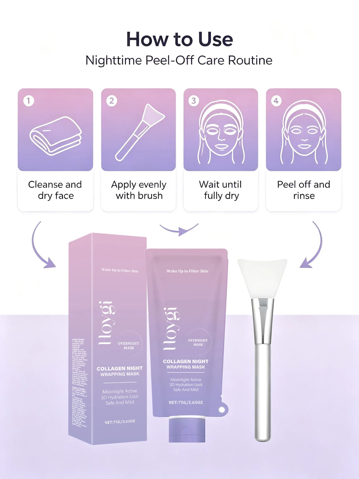 Hoygi Collagen Night Wrapping Mask For Firming Hydrating Skin