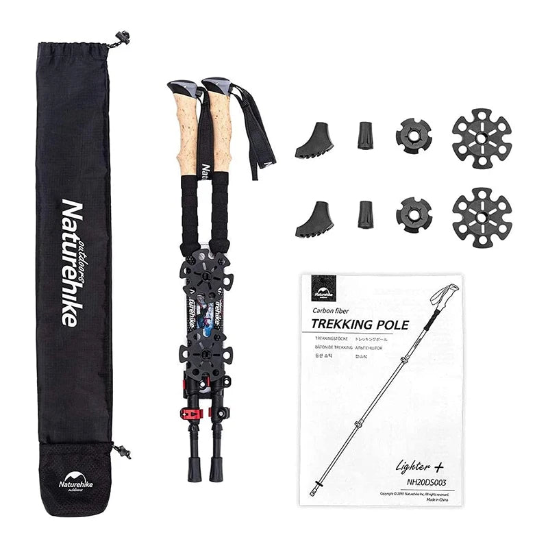 Naturehike Carbon Fiber Adjustable Trekking Poles for Hiking