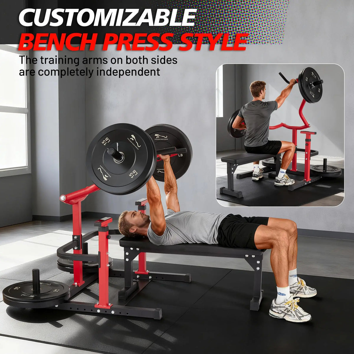 Chest Press Machine With Independent Converging Arms For Home Gym