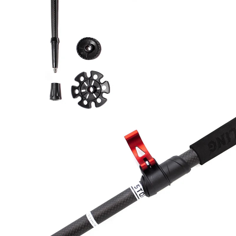 OKHEALING Carbon Fiber Foldable Trekking Poles for Hiking