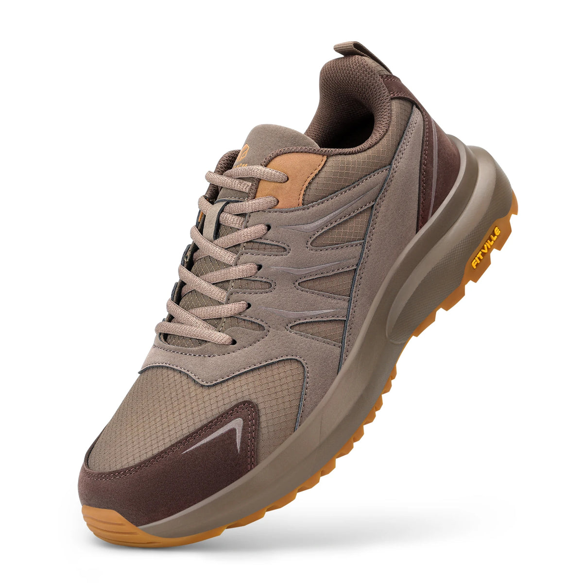 FitVille Men's Wide Toe Box Hiking Walking Shoes With Arch Support