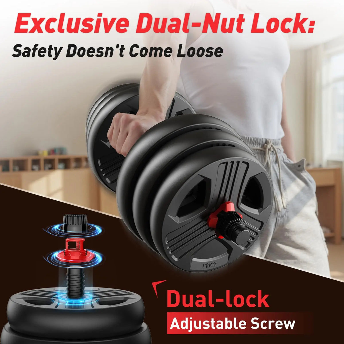 FED Fitness 5 In 1 Adjustable Dumbbell And Barbell Set