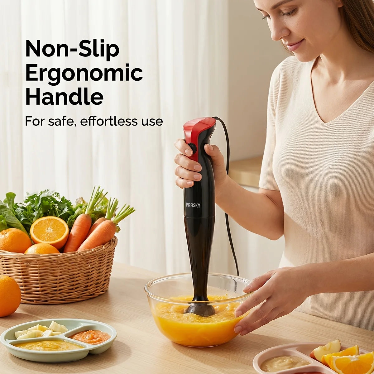 Prasky Immersion Hand Blender For Smooth Soups And Purees