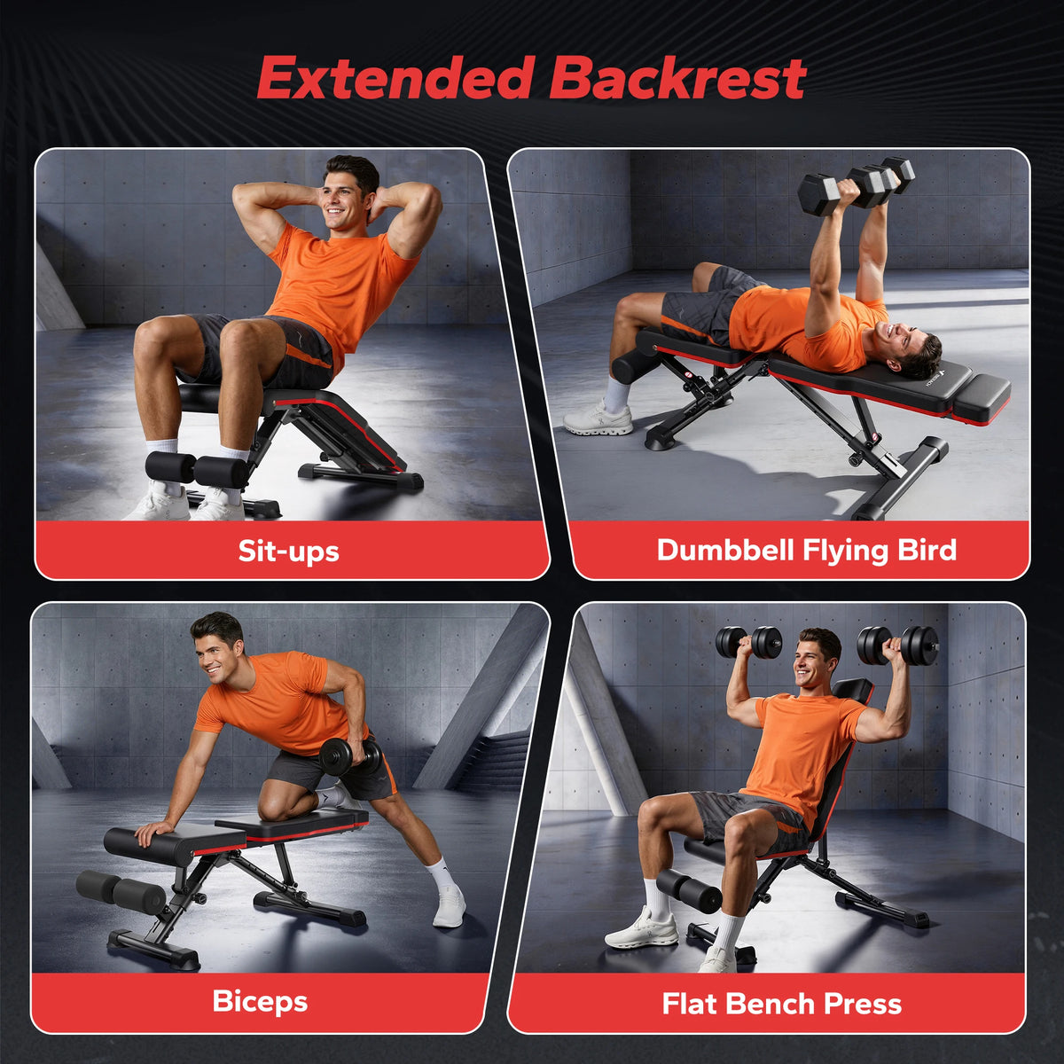 MERACH Adjustable Foldable Weight Bench for Home Strength Training