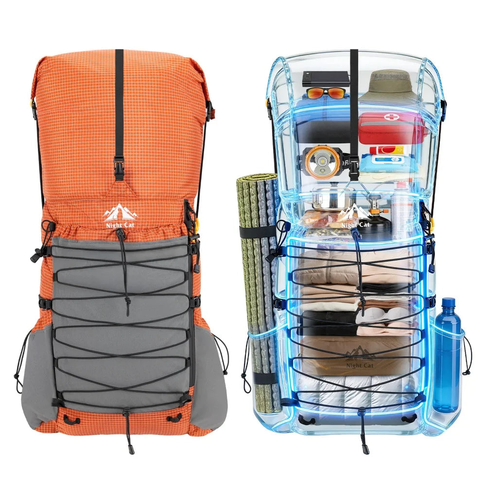 Night Cat Lightweight Hiking Backpack With Rain Cover