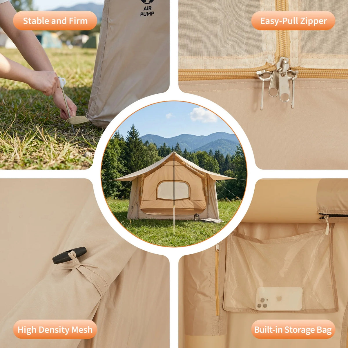 HiMISS Inflatable Camping Tent With Skylight And Canopy