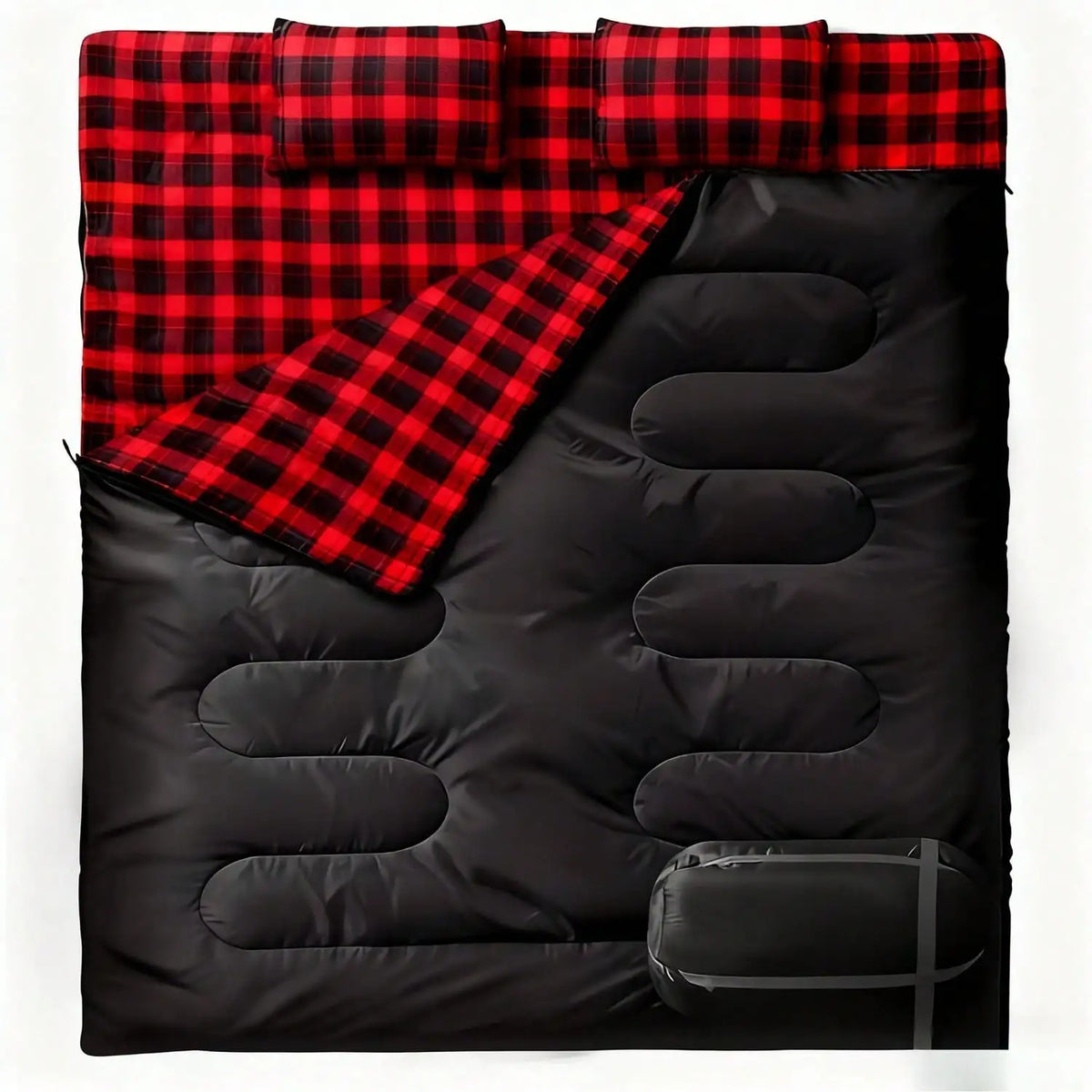 Double Sleeping Bag for Adults With Two Pillows for Camping