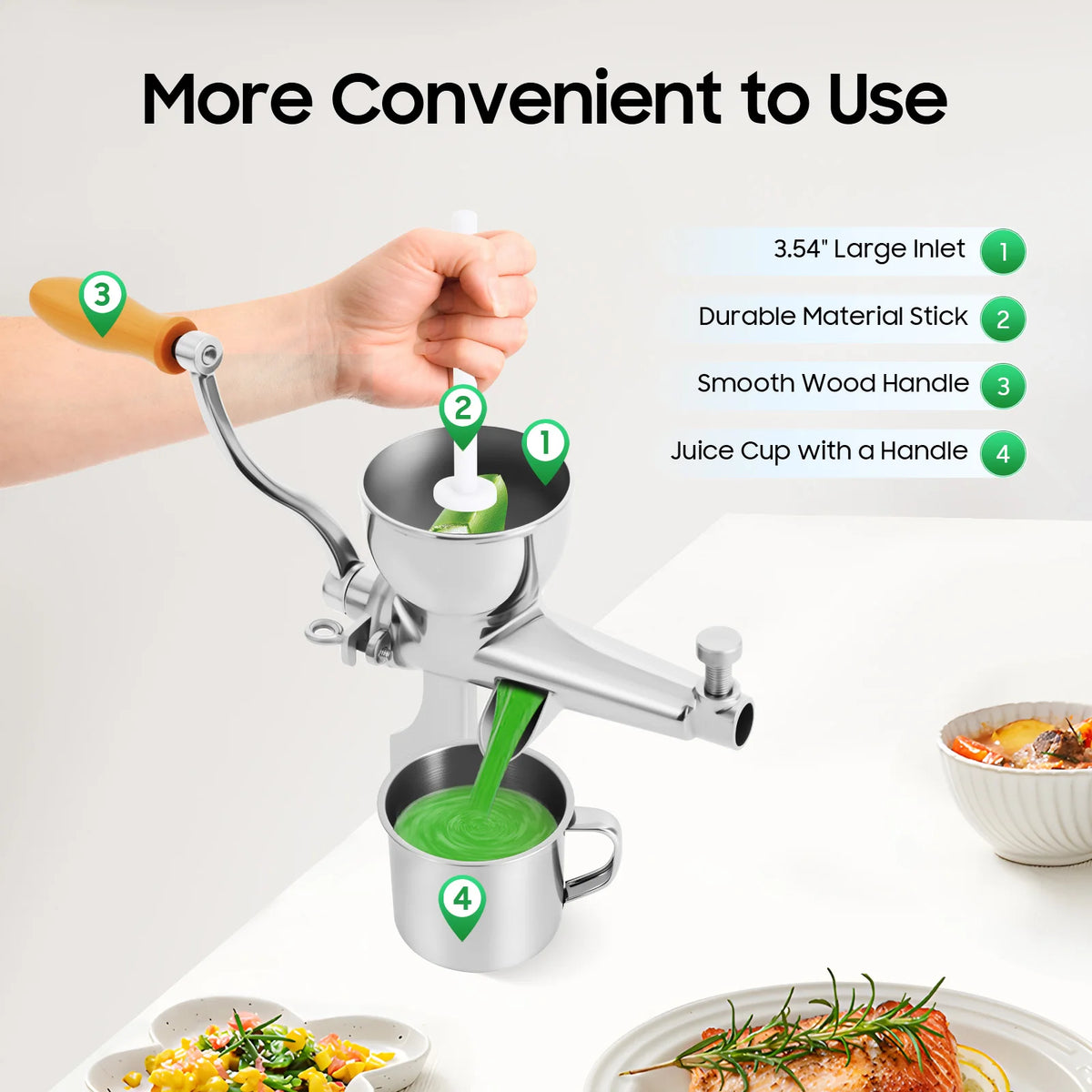 Bymaocar Manual Fruit Vegetable and Wheatgrass Juicer Press