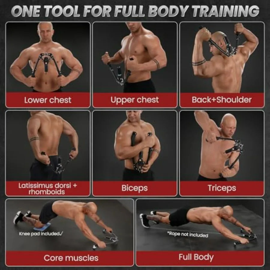 Hydraulic Arm Trainer With Chest Workout And Ab Roller