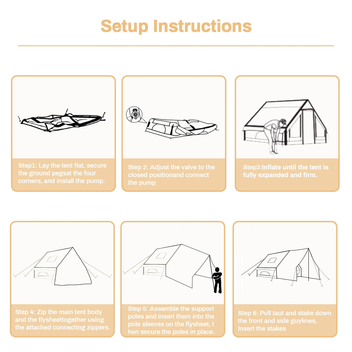 Pakicetus Inflatable Glamping Tent With Roof Window