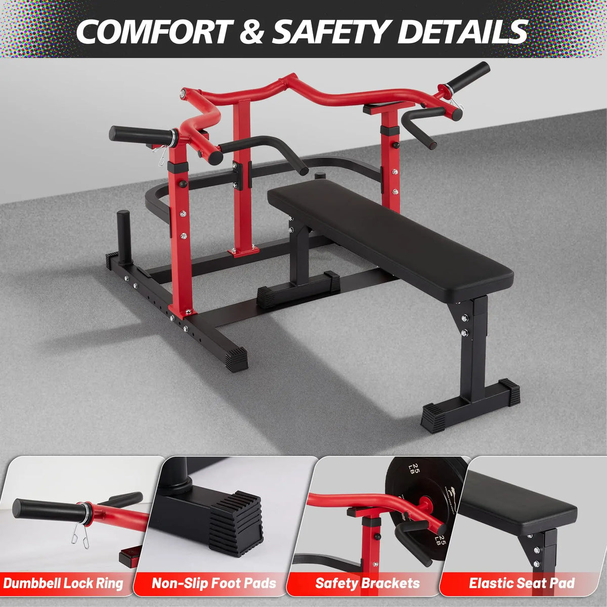 Chest Press Machine With Independent Converging Arms For Home Gym