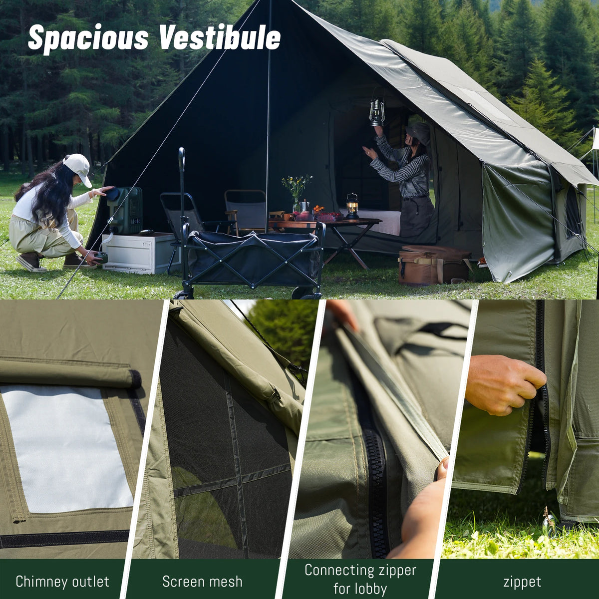 Pakicetus Inflatable Glamping Tent With Roof Window