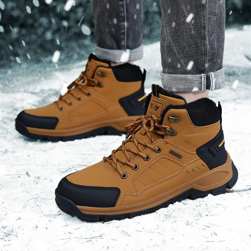 Men's Hiking Boots Lace Up Non Slip Outdoor Trekking Shoes