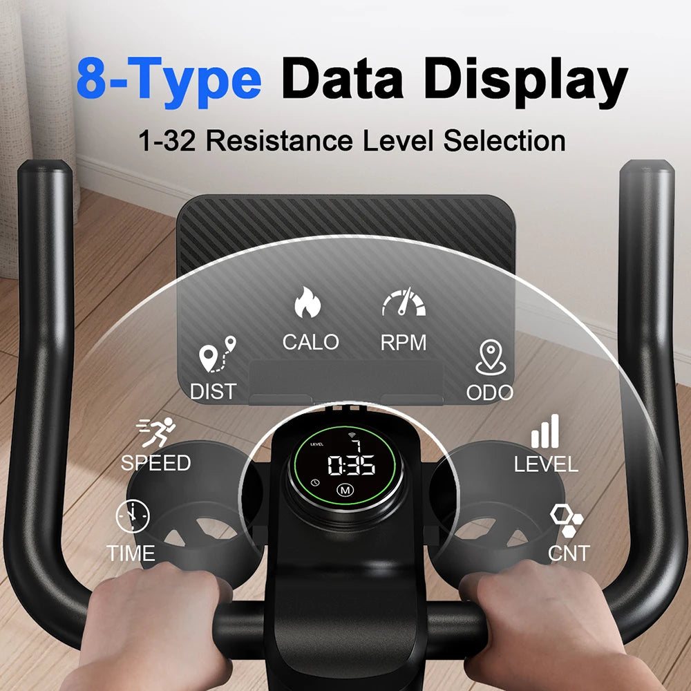 LACUFFY 32 Level Magnetic Resistance Exercise Bike With Bluetooth