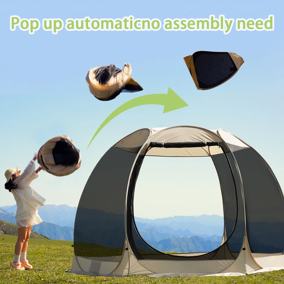Pakicetus Pop Up Mesh Screen Tent For Camping And Backyard