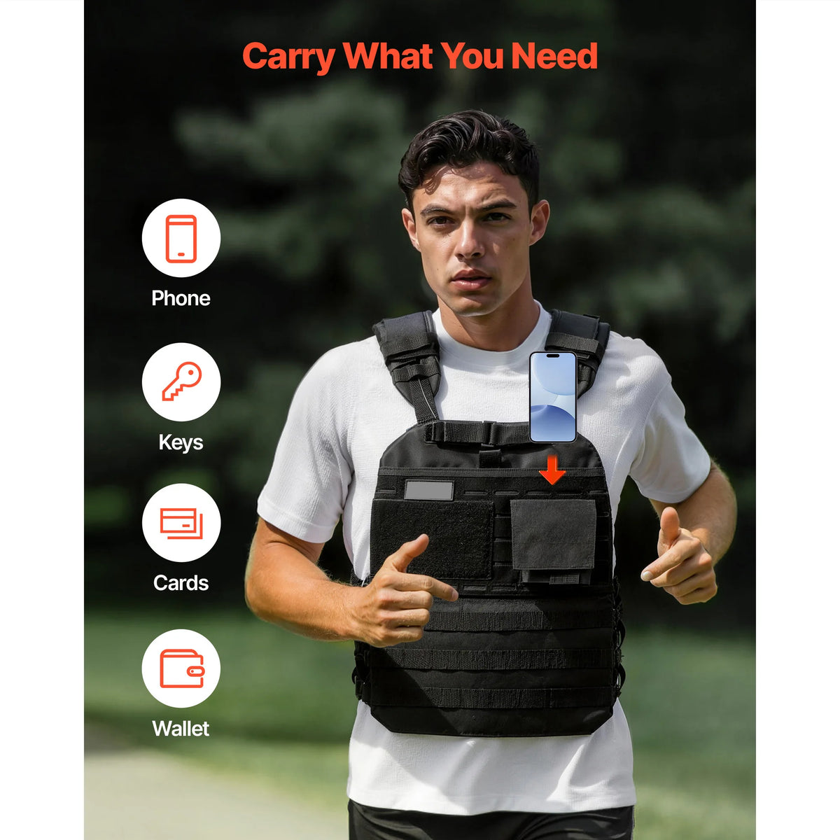 SucceBuy Weighted Vest With Shoulder Pads And Reflective Stripes