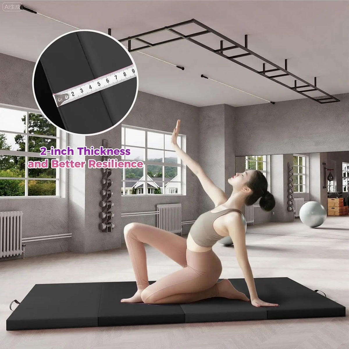 Foldable Cushioned Exercise Mat for Yoga and Home Workouts