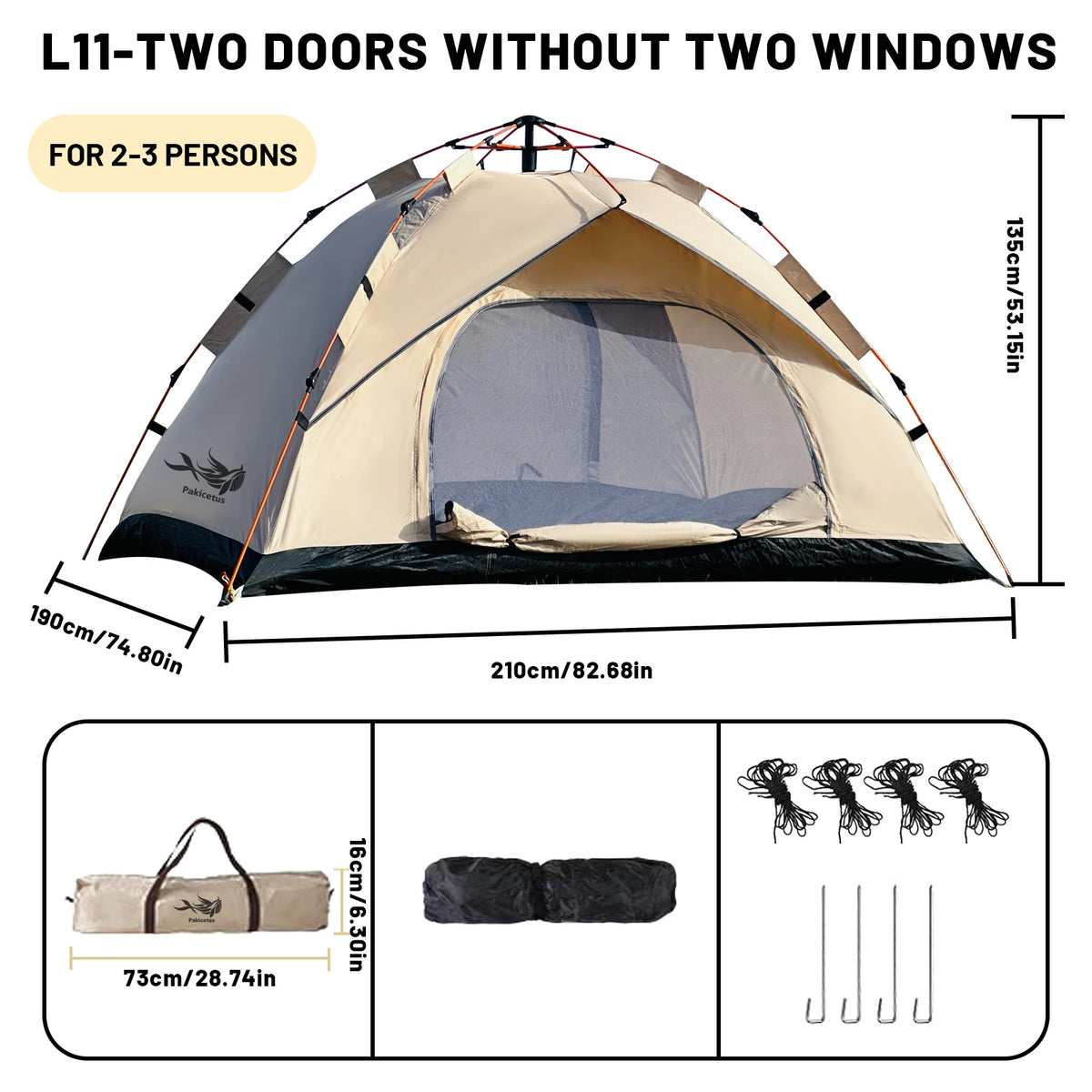 Pakicetus Automatic Pop Up Camping Tent for Outdoor Adventures
