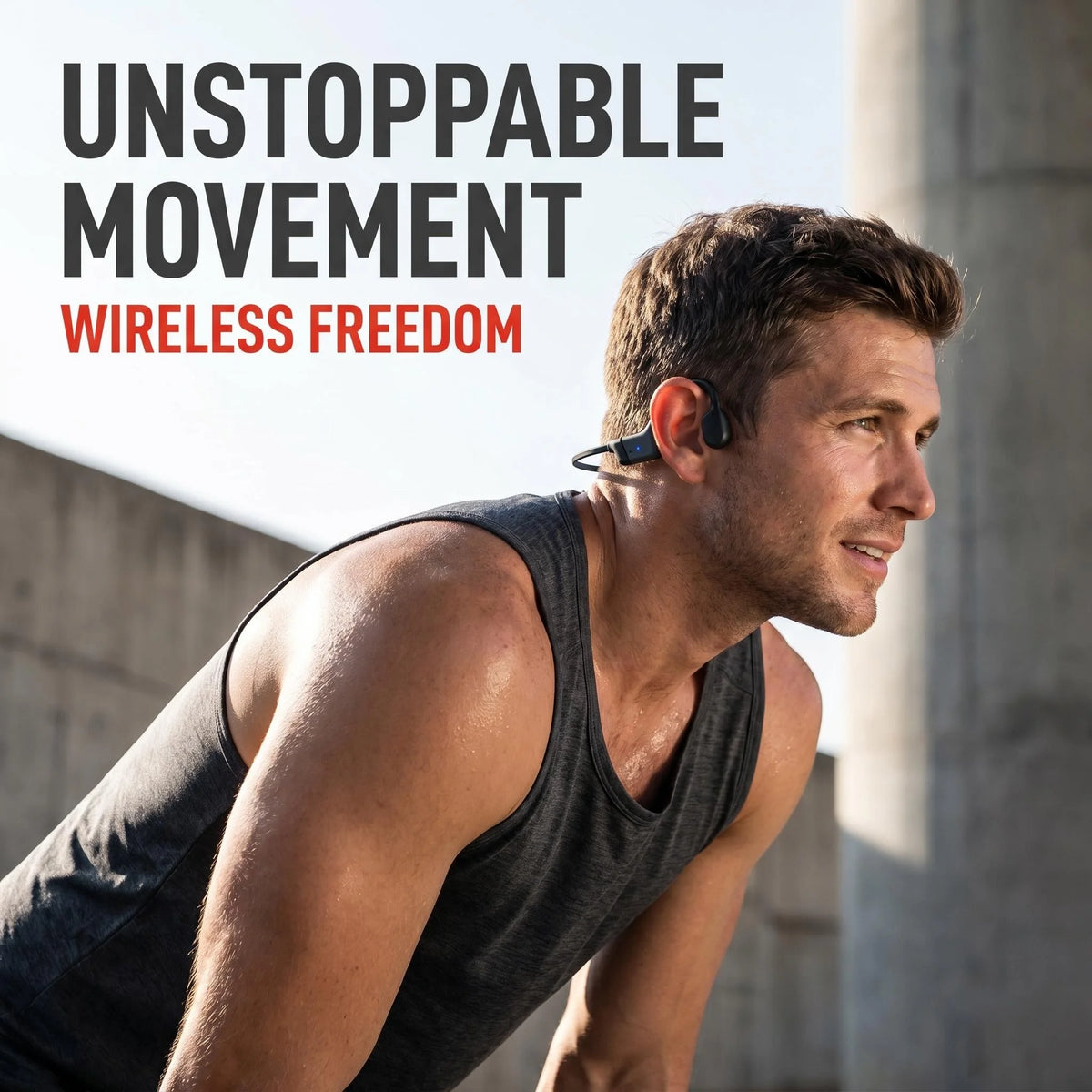 Open Ear Bone Conduction Wireless Bluetooth Headphones With ENC Mic