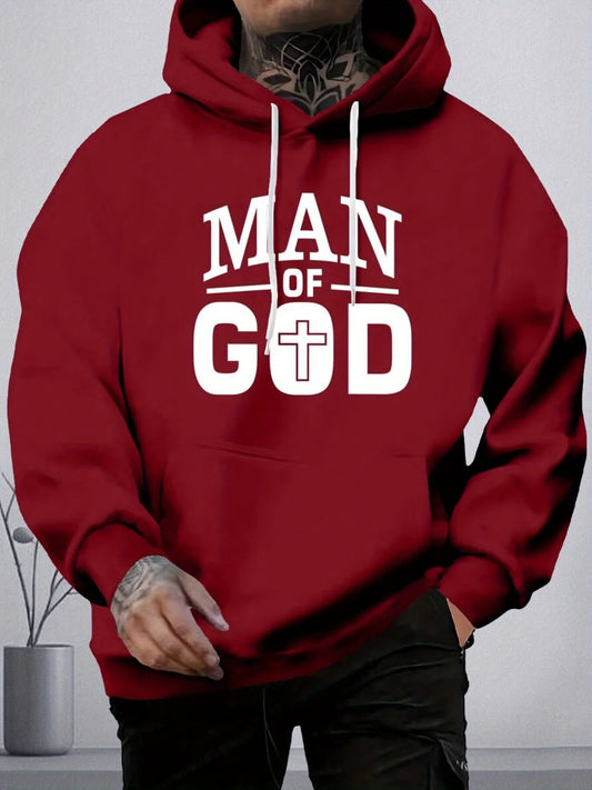 Men's Printed Pullover Hoodie With Kangaroo Pocket