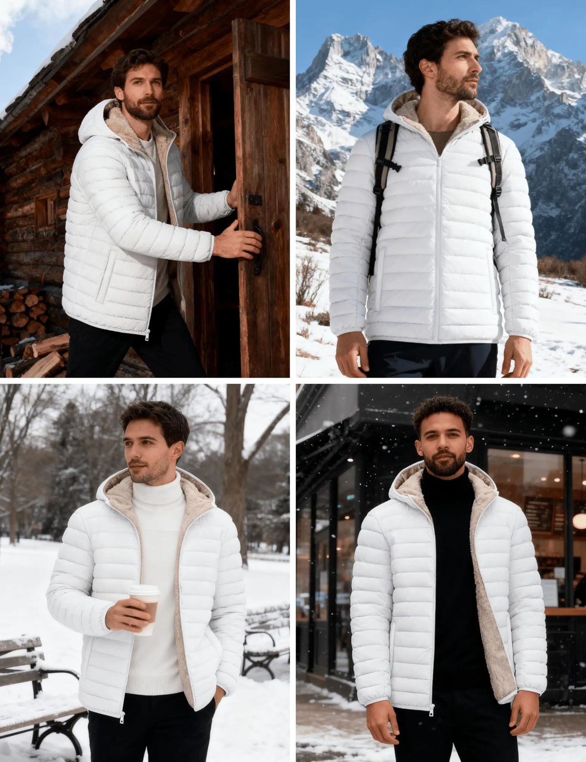 Cavva Men's Sherpa Lined Hooded Puffer Winter Jacket