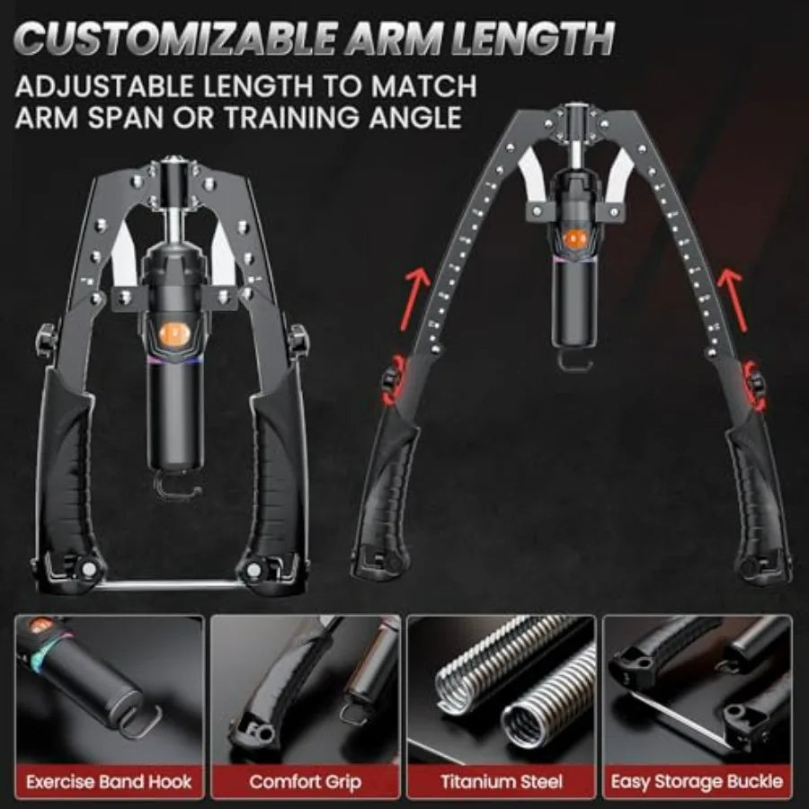 Hydraulic Arm Trainer With Chest Workout And Ab Roller