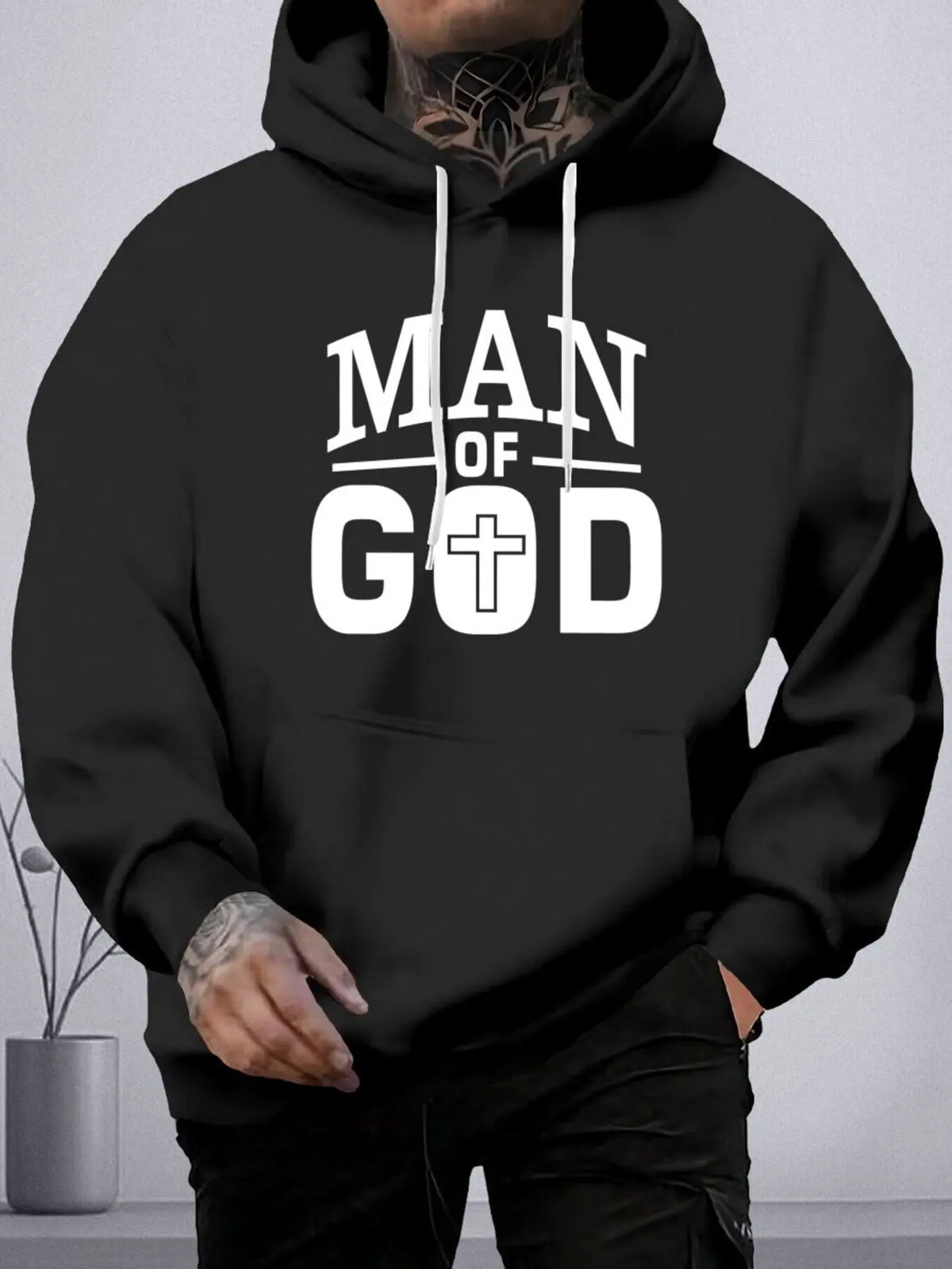 Men's Printed Pullover Hoodie With Kangaroo Pocket