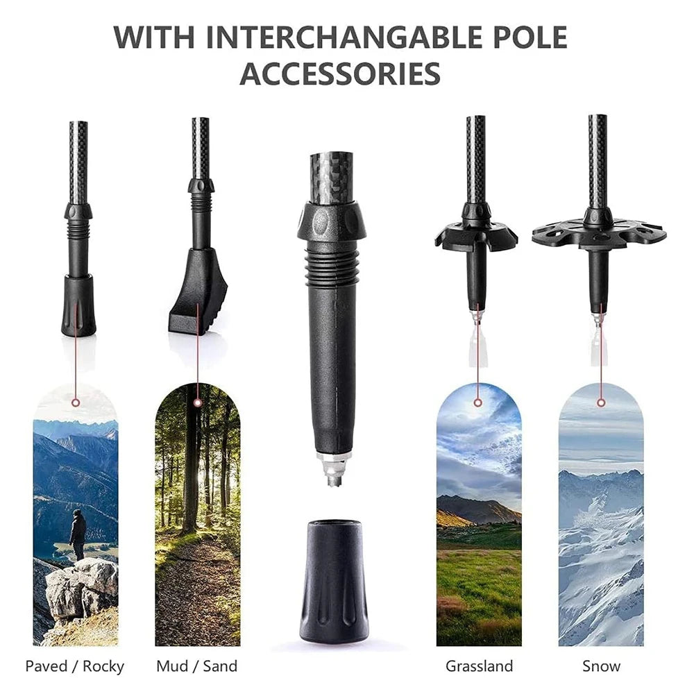 Naturehike Carbon Fiber Adjustable Trekking Poles for Hiking