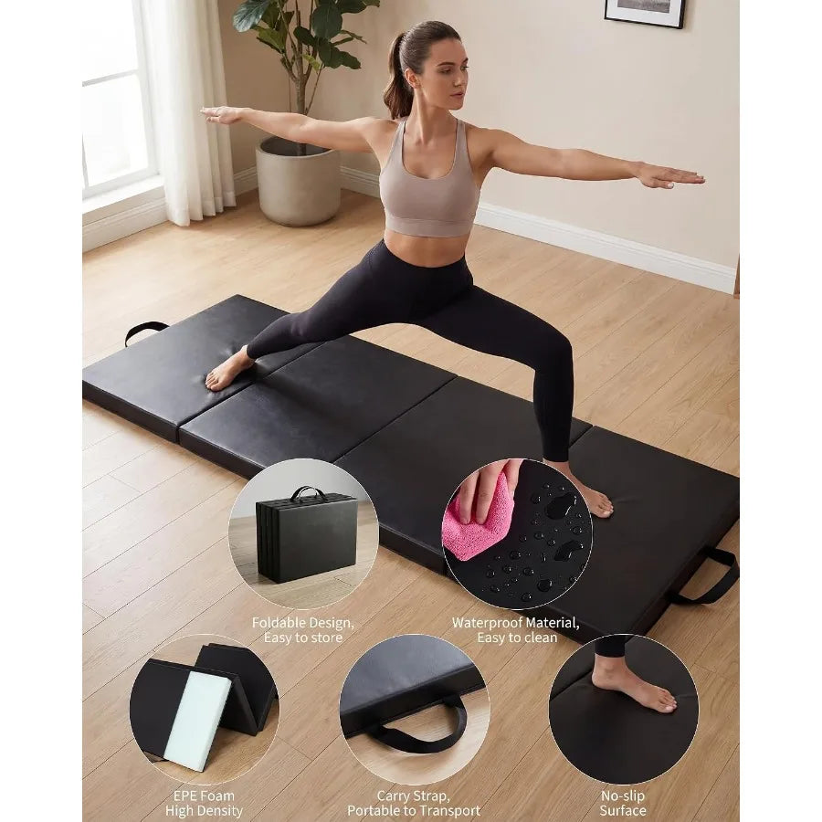Folding Gymnastics Mat for Yoga, Pilates and Home Workouts