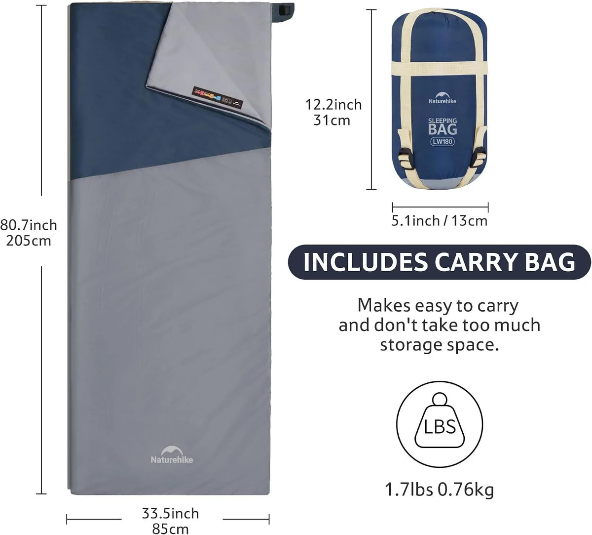 Naturehike Lightweight Compact Camping Sleeping Bag For Outdoor Adventures