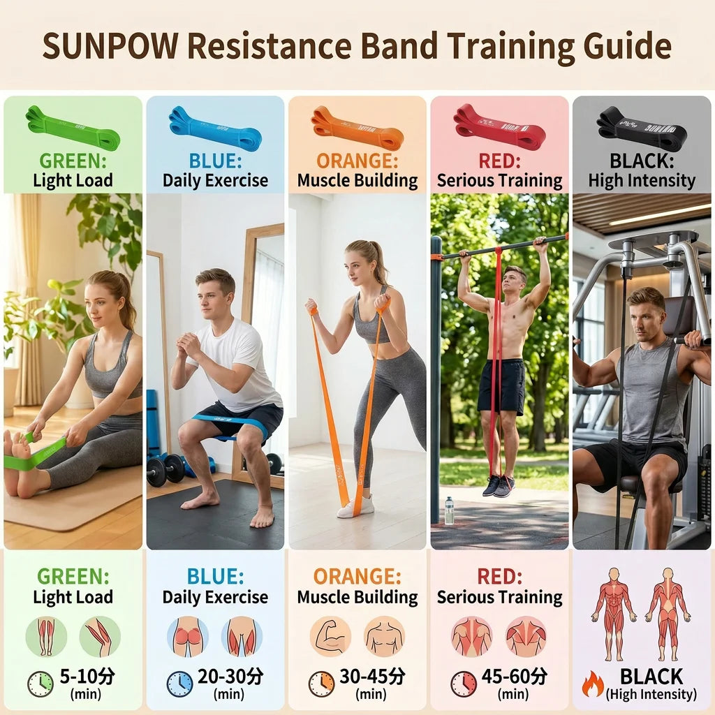 SUNPOW Pull Up Assistance Bands for Strength Training and Mobility