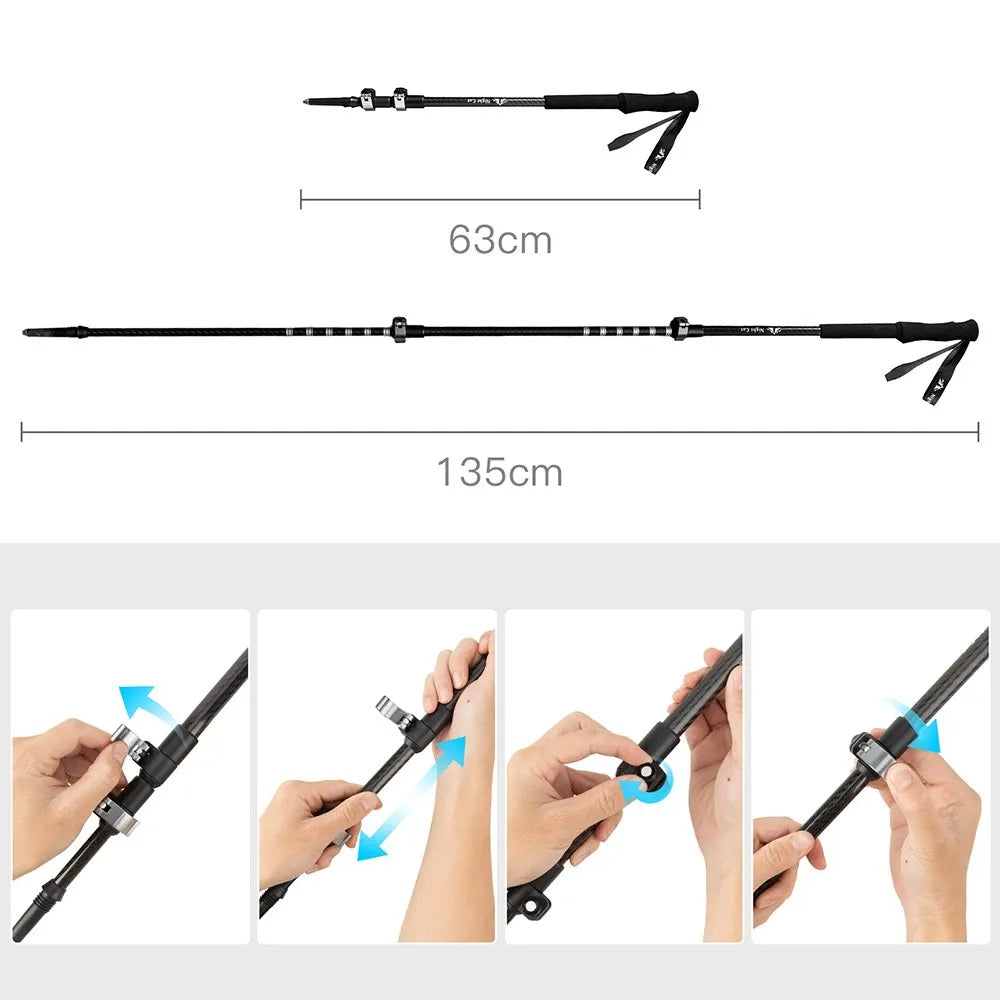 Night Cat Collapsible Aluminum Trekking Pole for Hiking