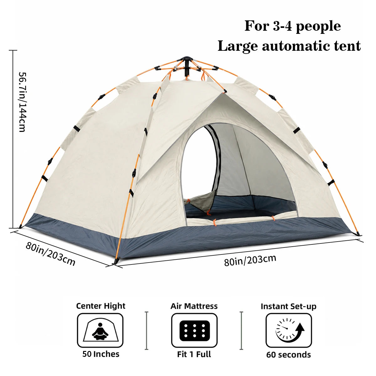 TRIBENEST Automatic Camping Tent Quick Setup Weather Resistant Shelter