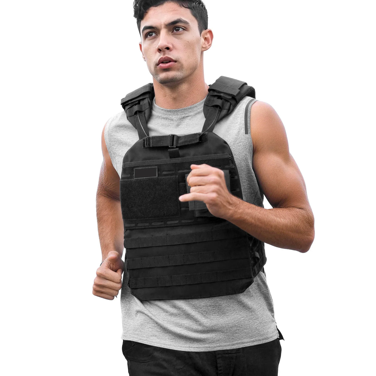 SucceBuy Weighted Vest With Shoulder Pads And Reflective Stripes