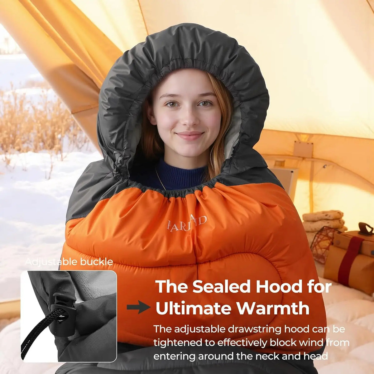 Fleece Lined Cold Weather Sleeping Bag for Adult Camping