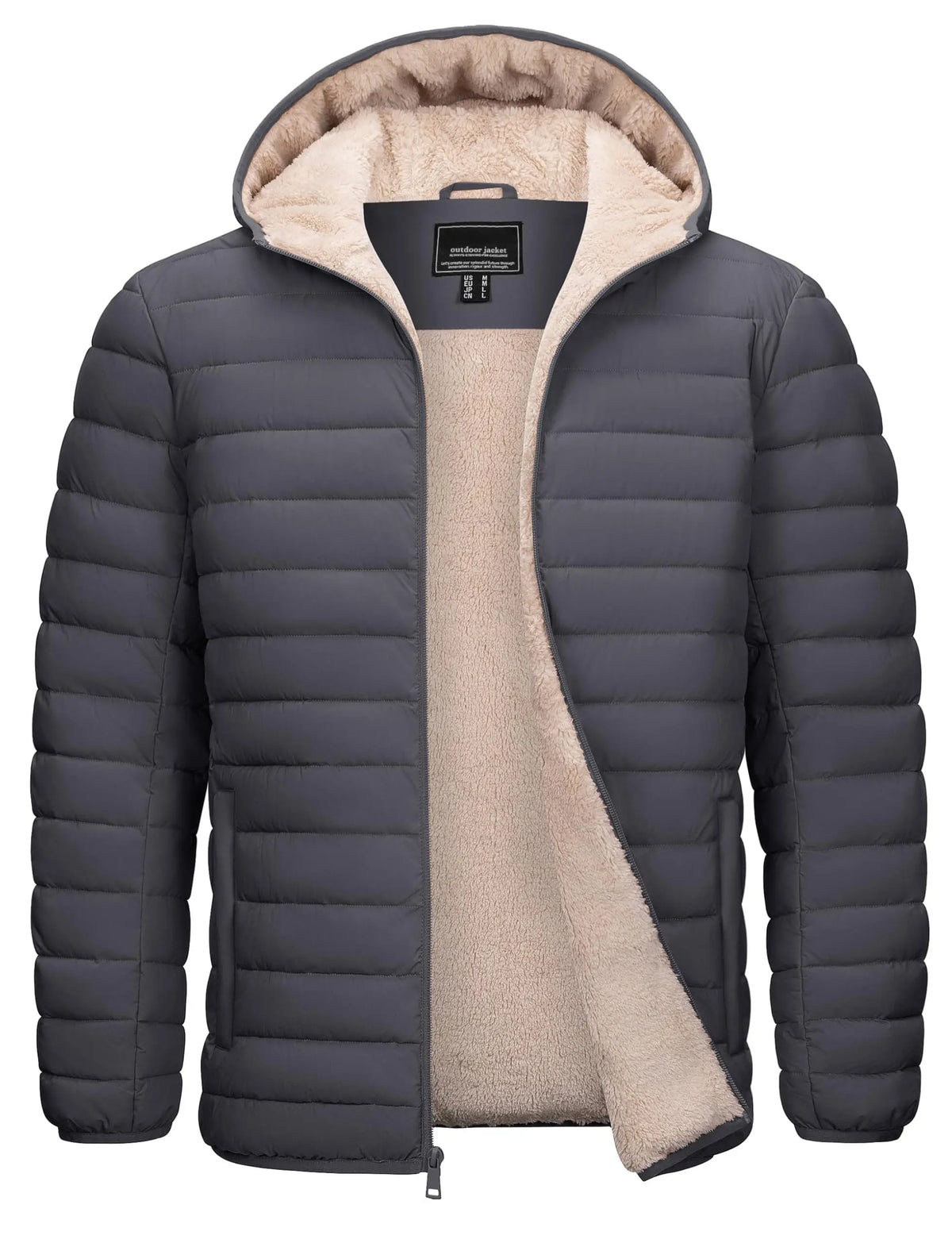 Cavva Men's Sherpa Lined Hooded Puffer Winter Jacket