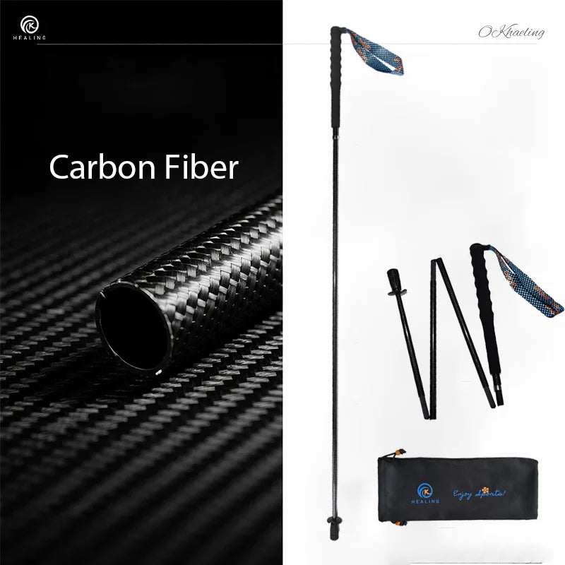 OKHEALING Carbon Fiber Folding Trekking Poles