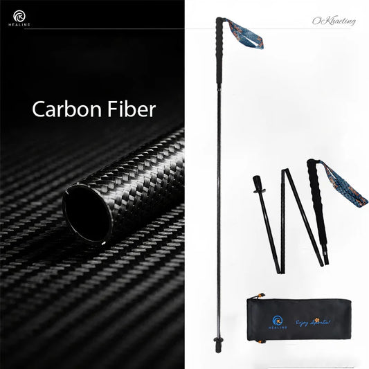 OKHEALING Carbon Fiber Folding Trekking Poles