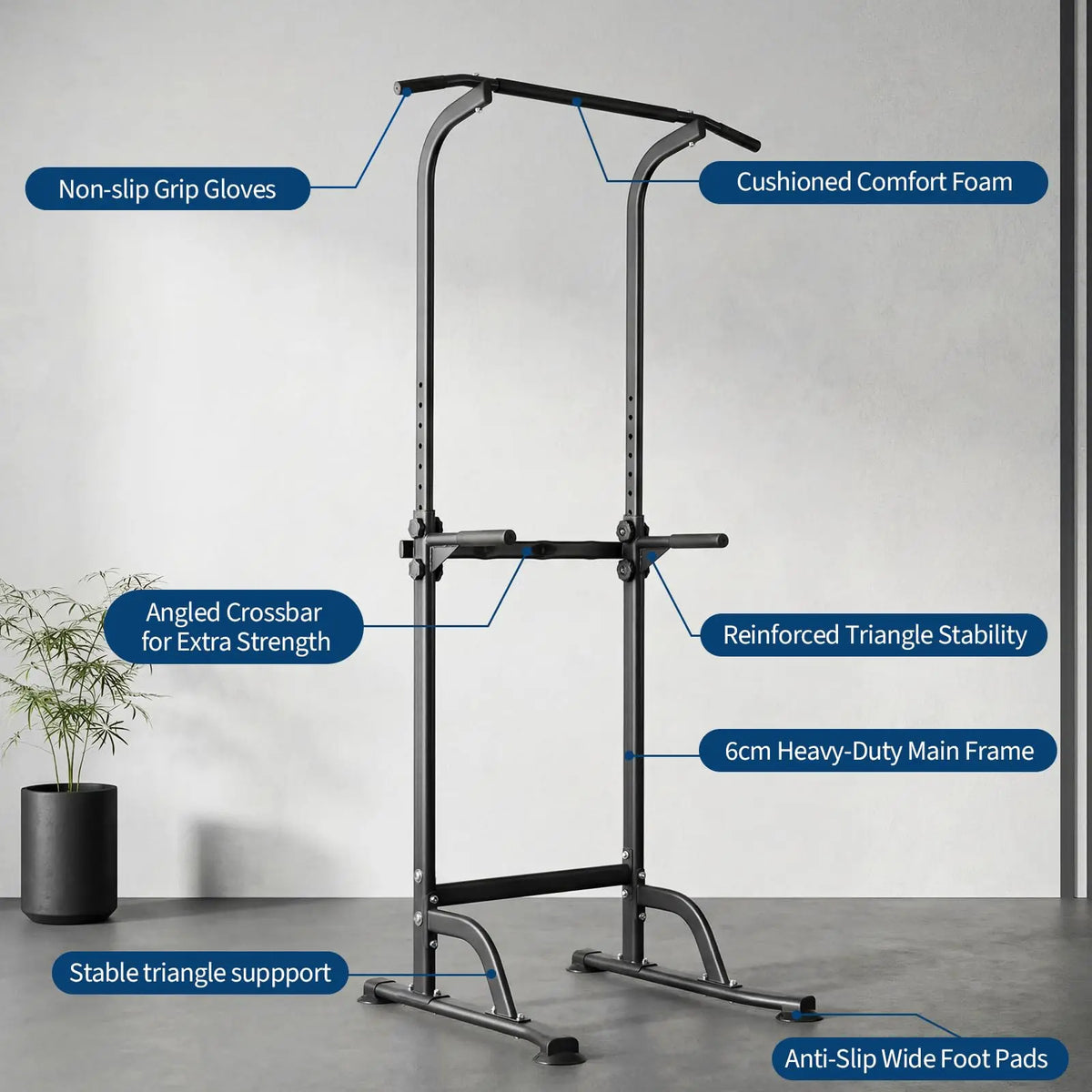 HiMISS Power Tower Dip Station With Pull Up Bar
