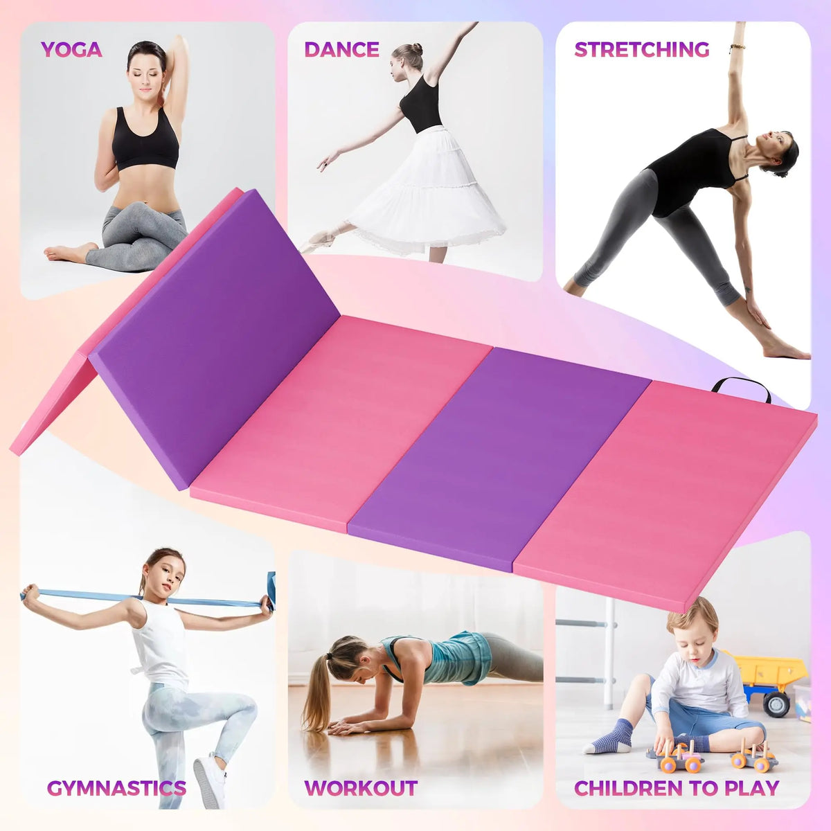 HiMISS Foldable Gymnastics Exercise Mat