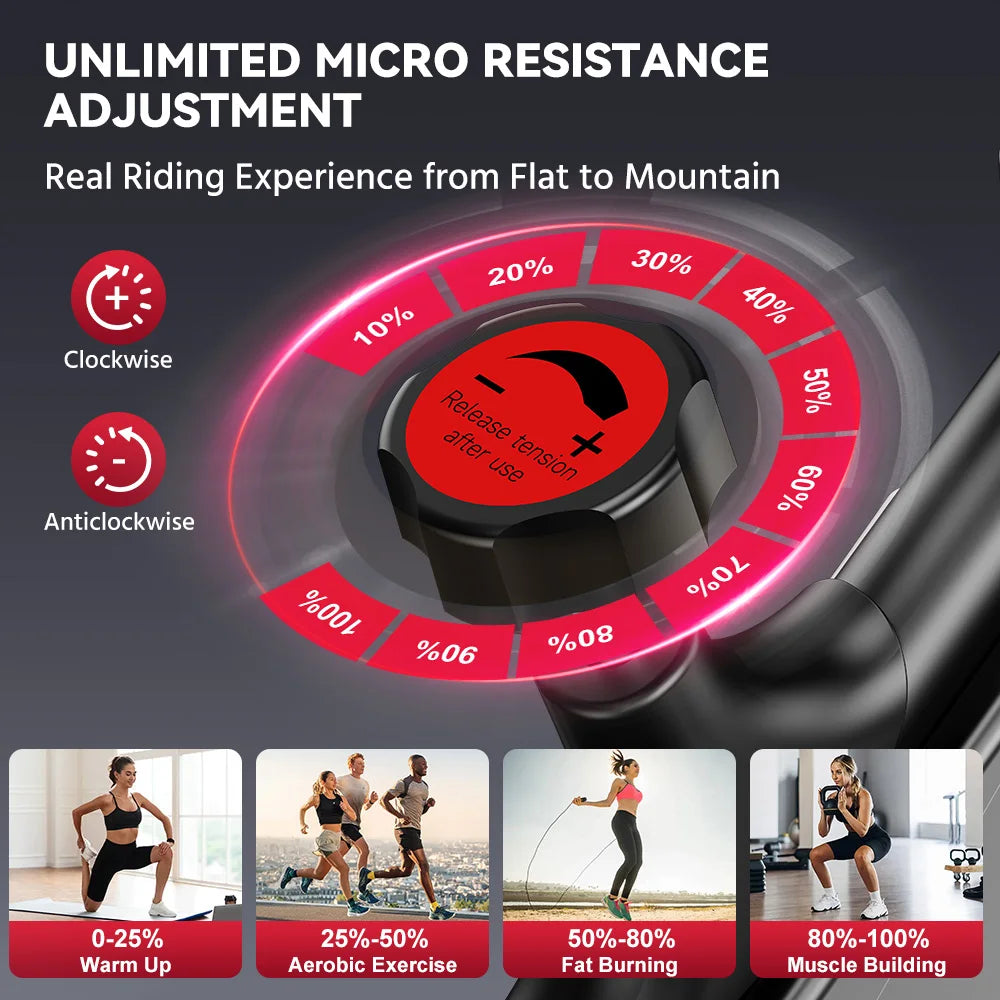 Botifly Foldable Low Noise Stationary Exercise Bike With LCD Monitor