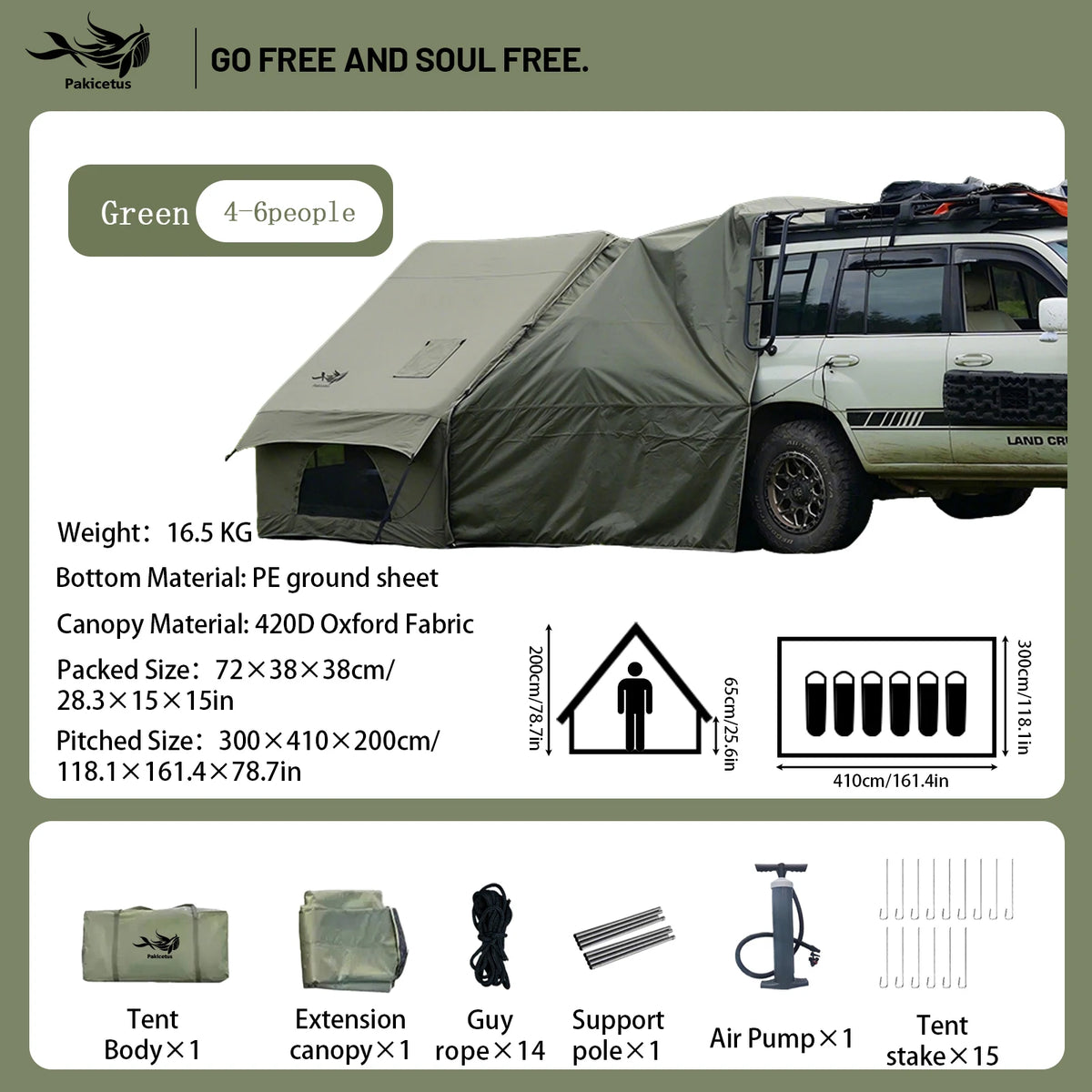 PAKICETUS Inflatable Glamping Tent For Outdoor Camping