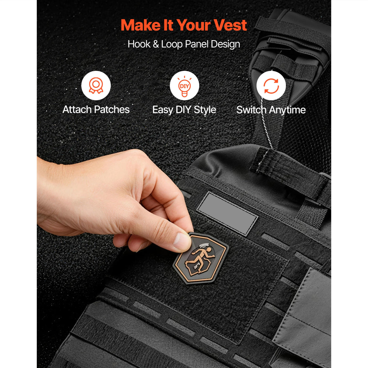 SucceBuy Weighted Vest With Shoulder Pads And Reflective Stripes