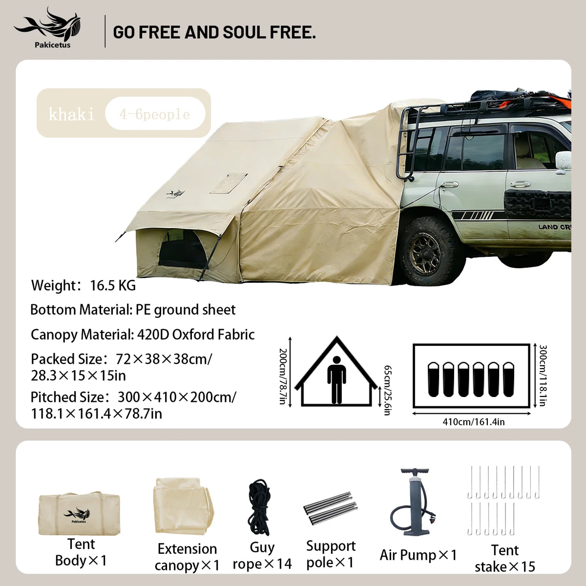 PAKICETUS Inflatable Glamping Tent For Outdoor Camping