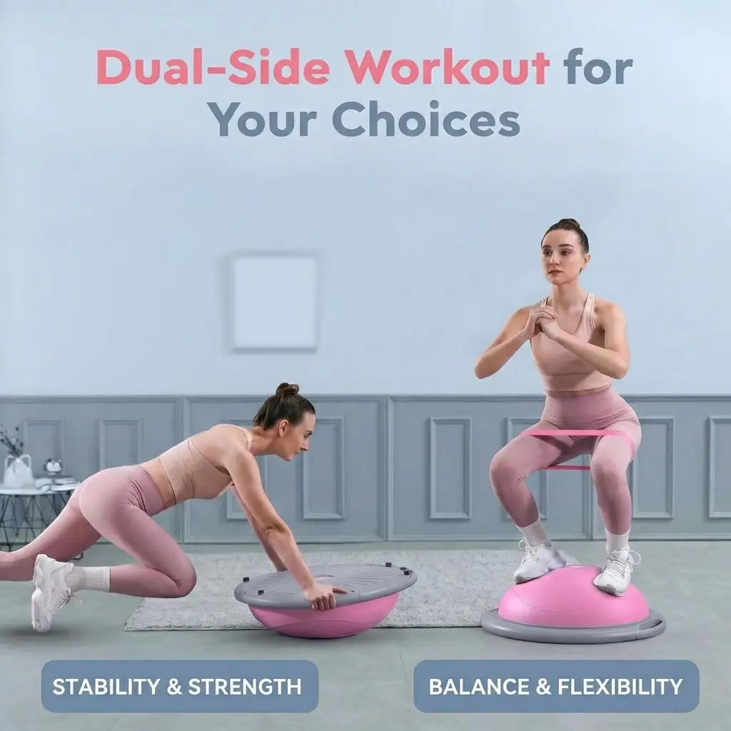 Inflatable Half Balance Ball Trainer for Fitness and Core Workouts
