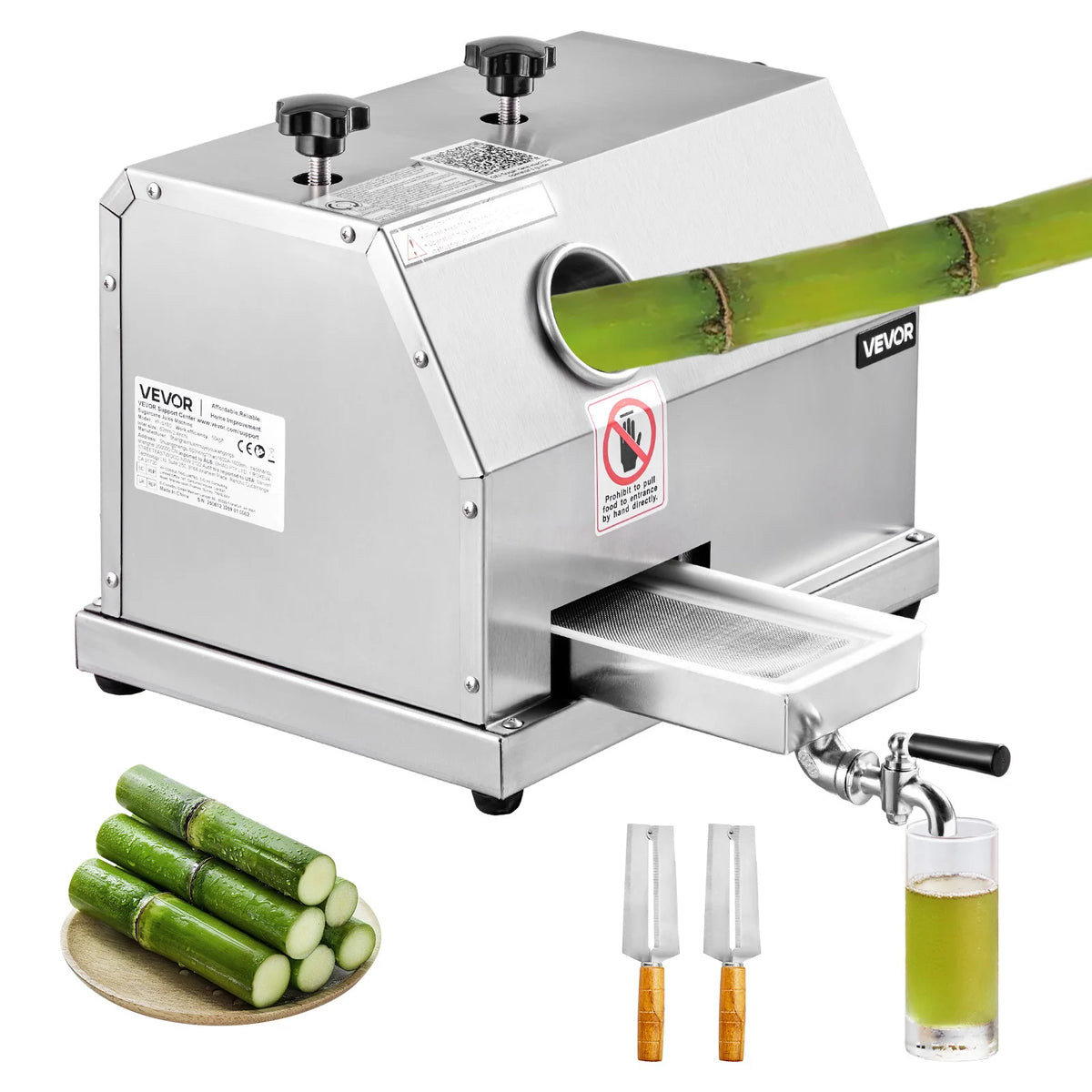 VEVOR Commercial Sugar Cane Juicer With Stainless Steel Rollers